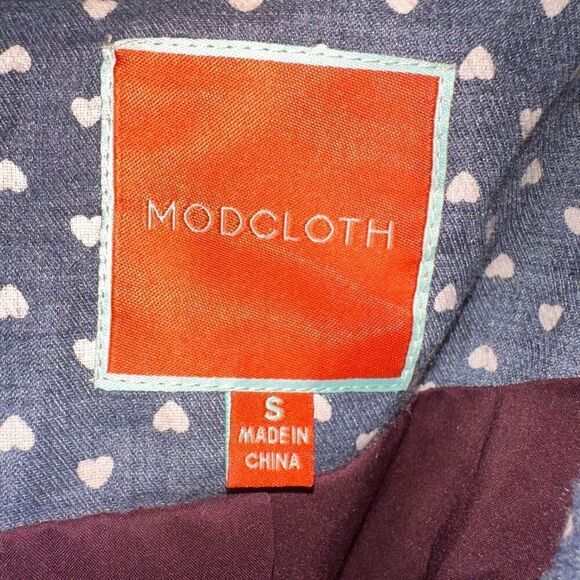 ModCloth sleuth heart print peplum S business casual blazer - Picture 5 of 5